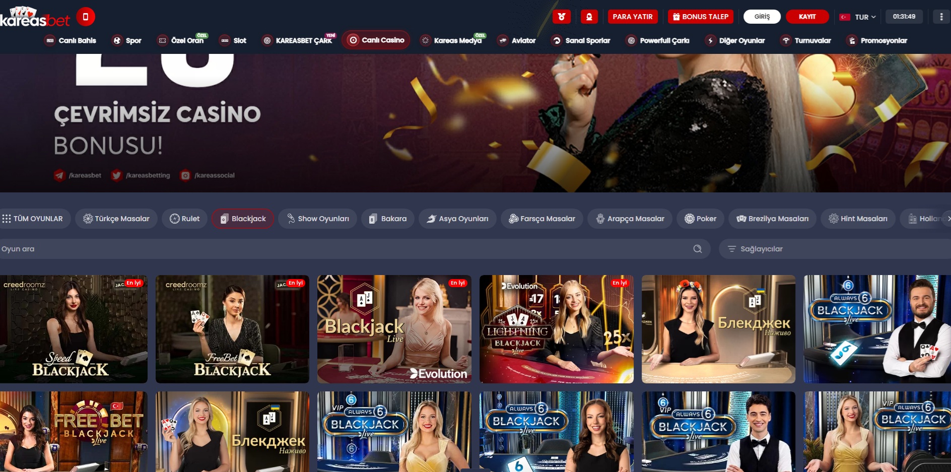 kareasbet blackjack